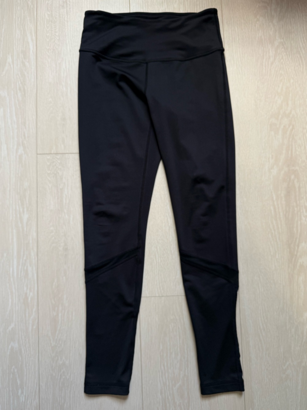 Zella Black High-Rise Leggings with Side Mesh Inset